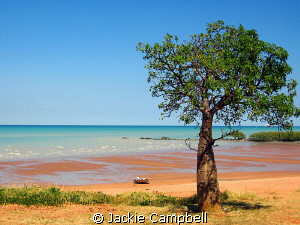 Town beach in Broome has this wonderful redy coloured san... by Jackie Campbell 